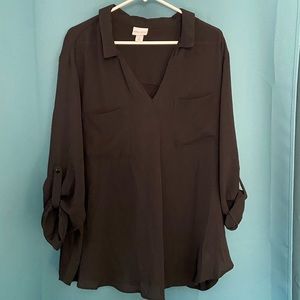 Ava & Viv lightweight collared blouse. 3x